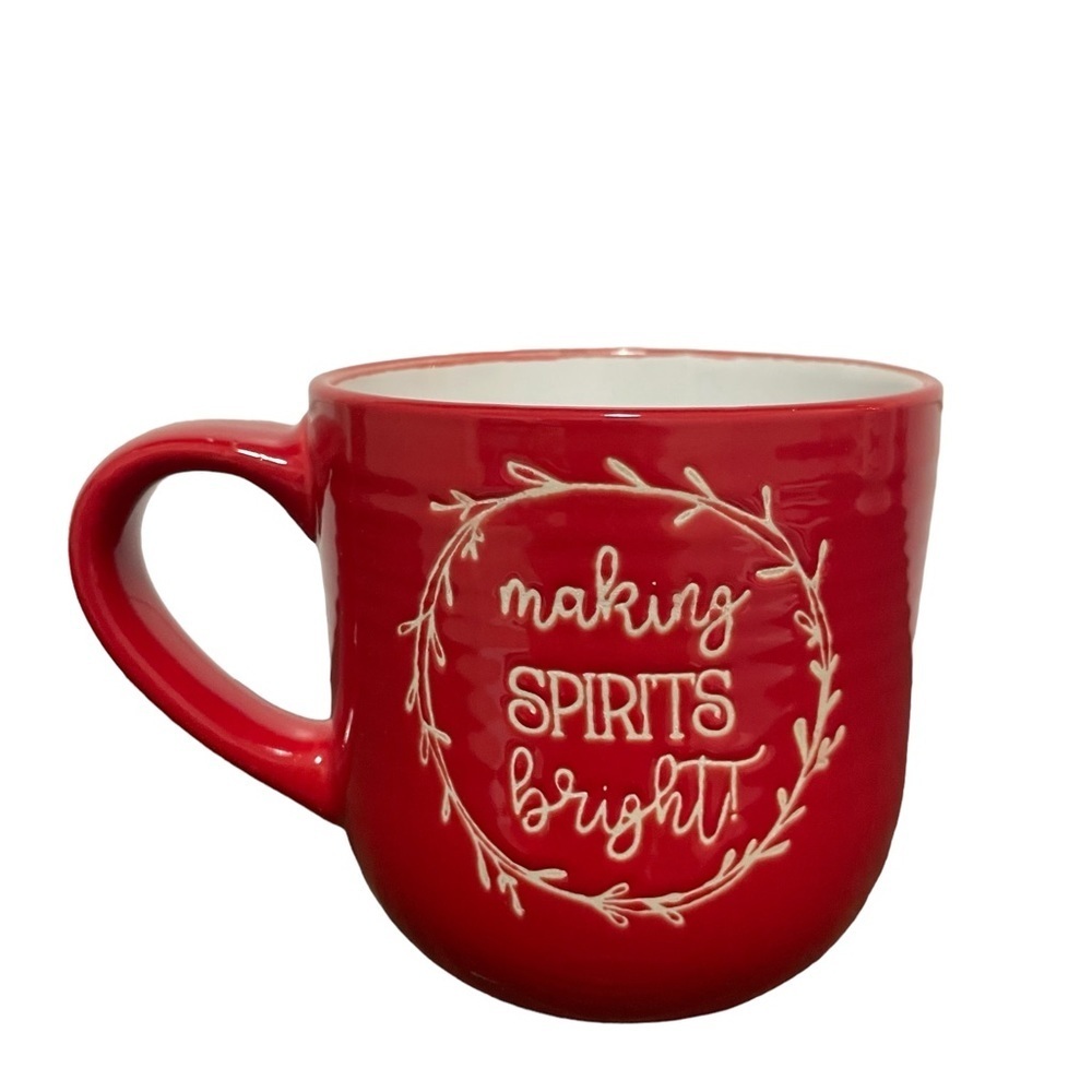 Red and White Making Spirits Bright Christmas Mug
